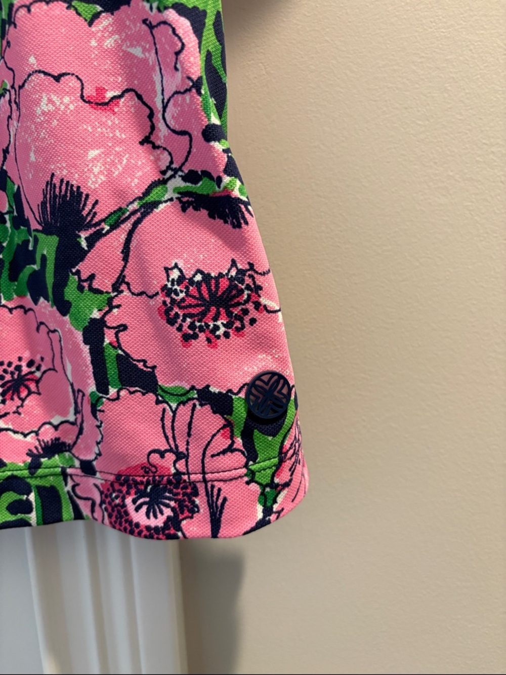 Lilly Pulitzer Luxletic Pink and Green Floral Polo - Picture 4 of 5